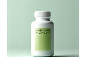 Bottle of Magnesium Glycinate supplements.